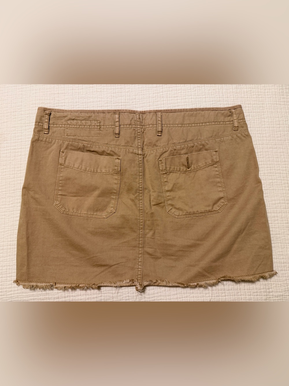 GAP Khaki Frayed Hem Mini Skirt Size 10 - Picture 11 of 12